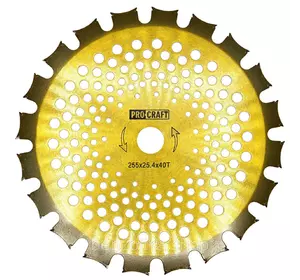 Ніж 40T победітовий двостороній золото Procraft D255*25.4 Ніж 40T победітовий двостороній золото Procraft D255*25.4