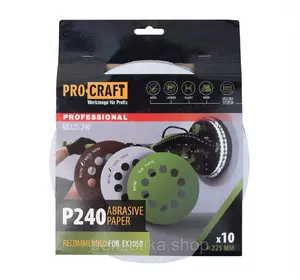 Круг шлифовальный самозацепной Procraft KB225.240 UNIVERSAL (набор 10 шт.) 10 отв. Круг шлифовальный самозацепной Procraft KB225.240 UNIVERSAL (набор 10 шт.) 10 отв.